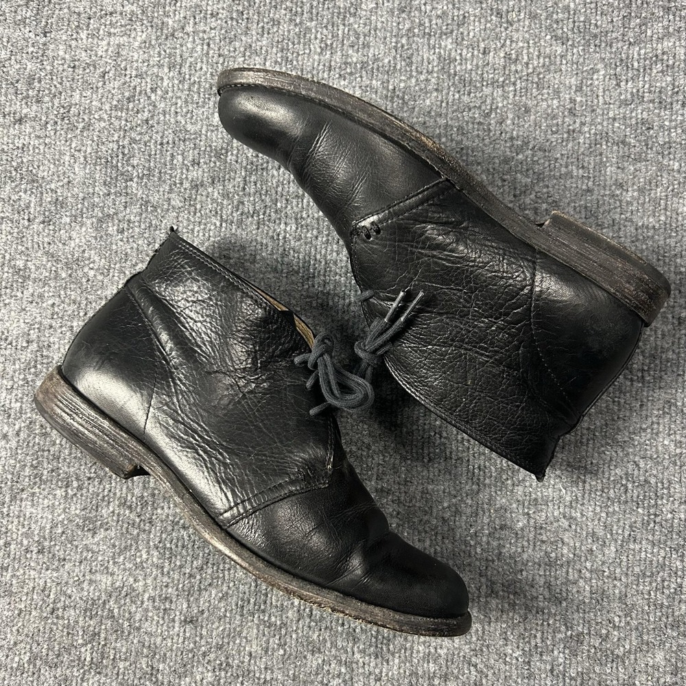 Frye Boots Womens Size 8.5 Black Leather Ankle Chukka Lace Up Booties 3470831